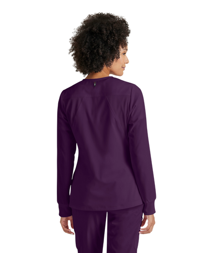 Women's antimicrobial warm-up scrub jacket Grey's Anatomy Spandex Stretch #GRSW873X (2XL&+)