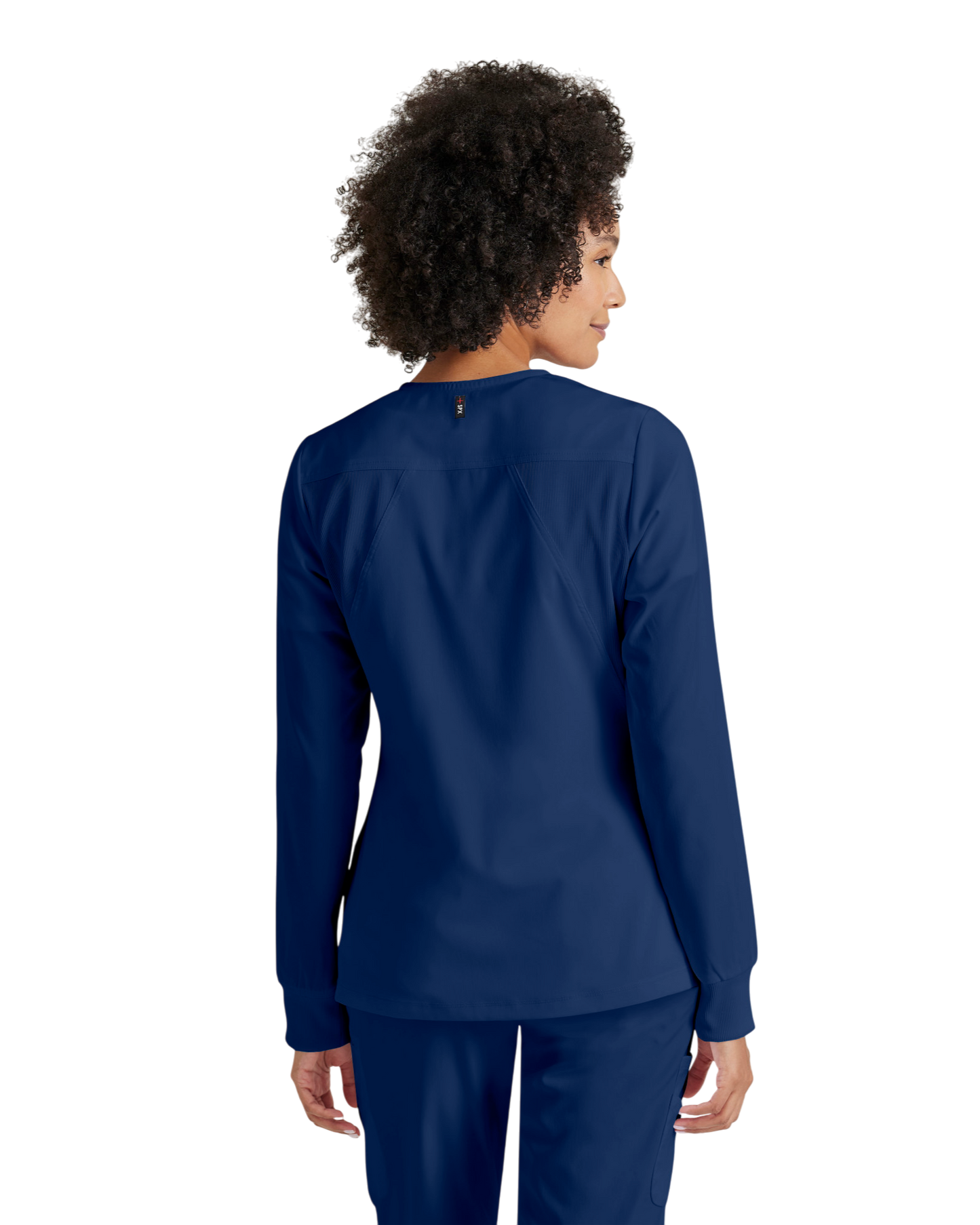 Women's antimicrobial warm-up scrub jacket Grey's Anatomy Spandex Stretch #GRSW873