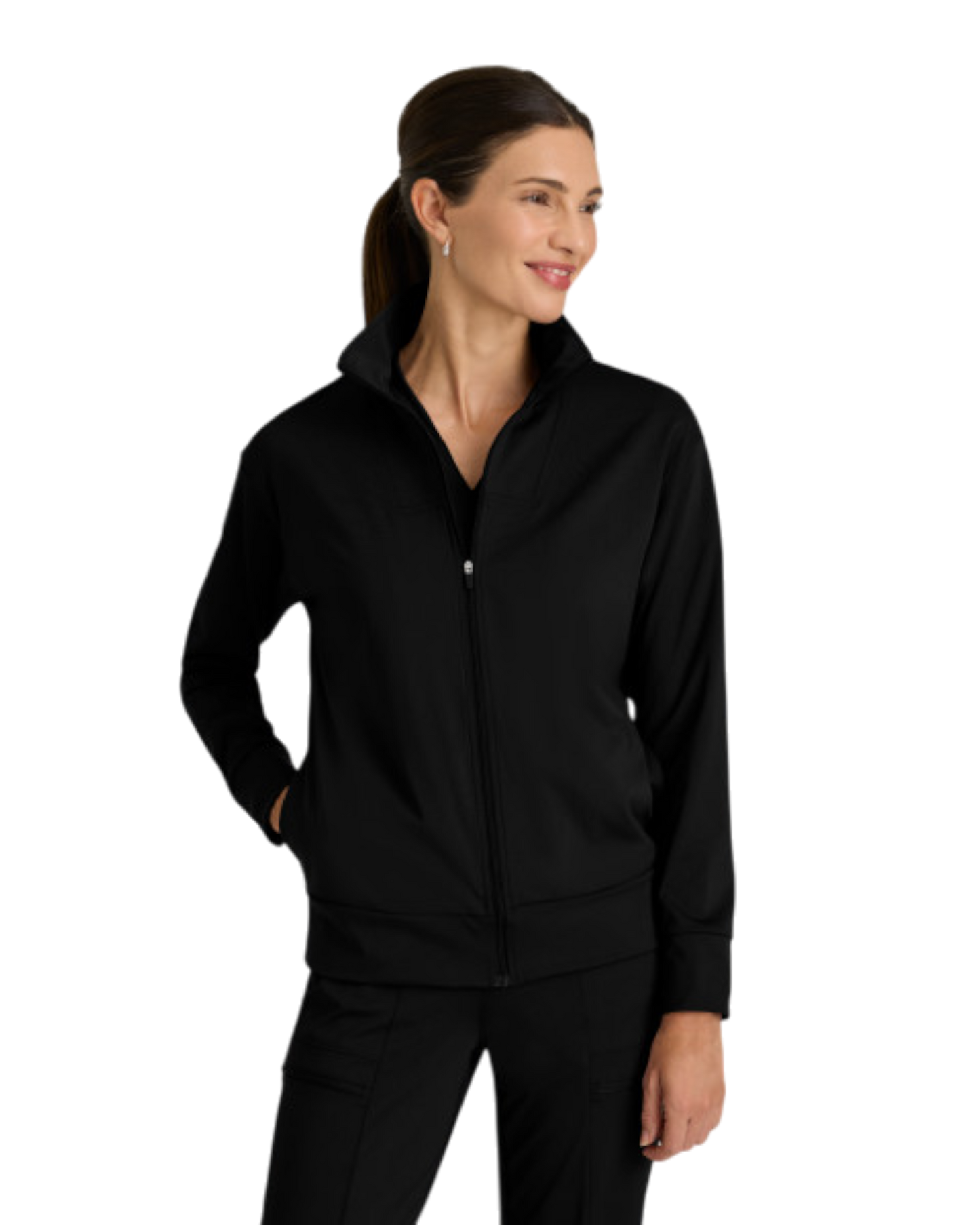 Grey's Anatomy knit Stretch women's ease 4-pocket drop-shoulder warm-up jacket #GRSW923