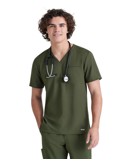 Haut à col en V et passepoil Grey's Anatomy Evolve  #GSST179X (2XL &+)