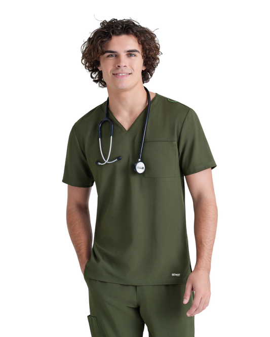 Grey's Anatomy Men's Spandex Stretch V-Neck Murphy Top #GRST079