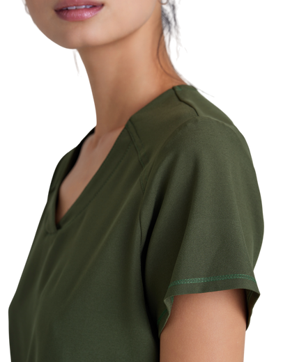 Haut à col en V et passepoil à deux poches Grey's Anatomy Evolve #GSST180