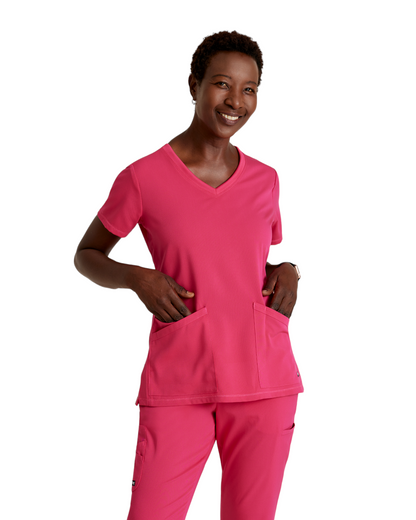 Carly women's sport collar medical uniform top GRST045