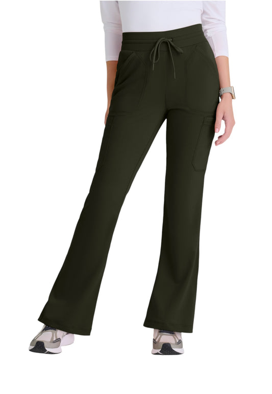 Grey's Anatomy Spandex Stretch Women's 7 Pocket Knit Waistband Fit & Flare Pant #GRSP722