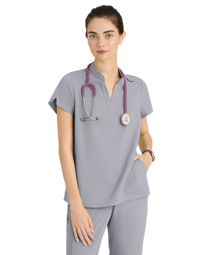 Haut à col montant et 2 poches pour femmes en spandex extensible Grey's Anatomy #GRST230