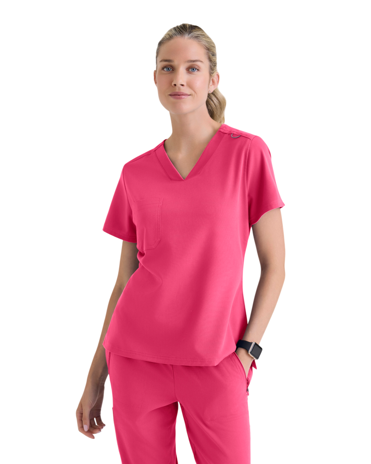 Haut médical en spandex extensible à encolure en V  Grey's Anatomy #GVST028