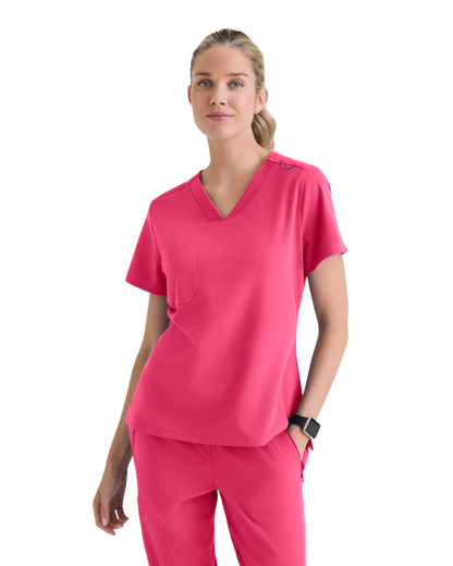 Haut médical en spandex extensible à encolure en V  Grey's Anatomy #GVST028