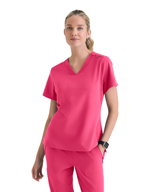 Haut médical en spandex extensible à encolure en V  Grey's Anatomy #GVST028X (2XL&+)