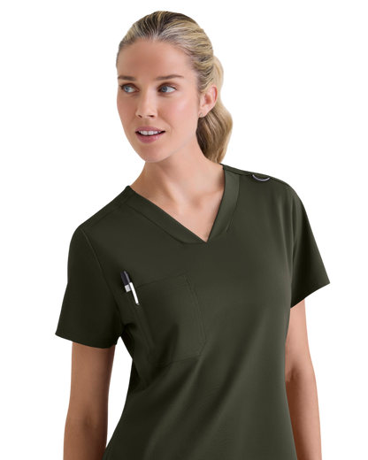 Haut médical en spandex extensible à encolure en V  Grey's Anatomy #GVST028