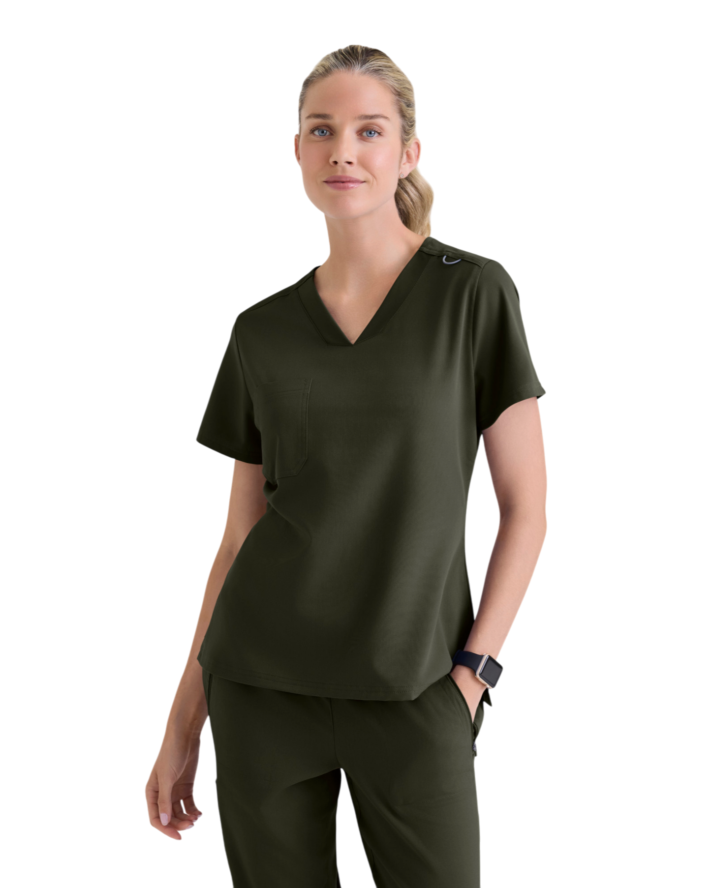 Haut médical en spandex extensible à encolure en V  Grey's Anatomy #GVST028