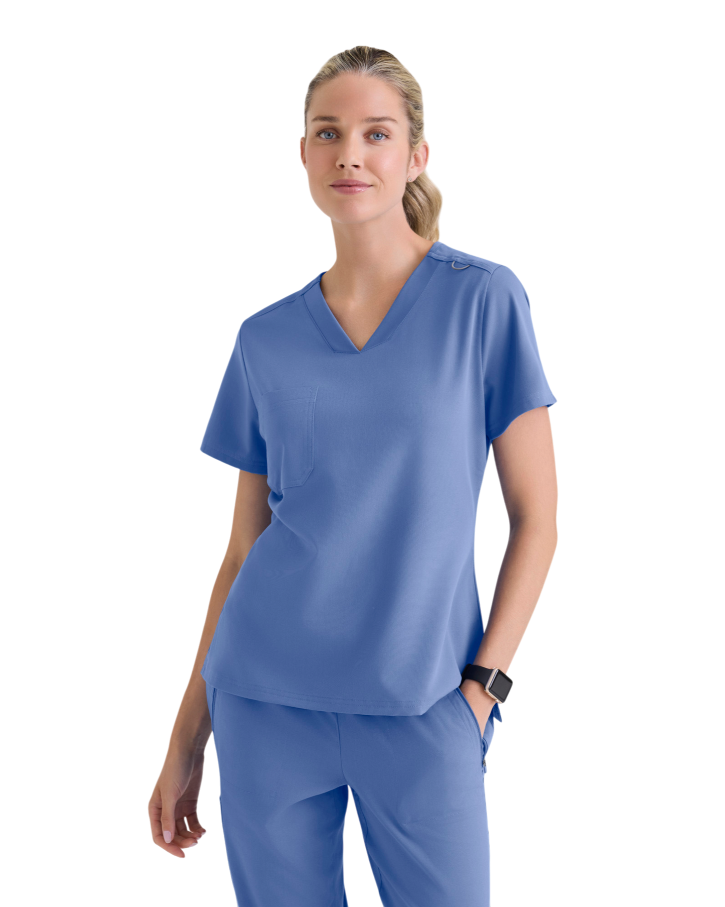 Haut médical en spandex extensible à encolure en V  Grey's Anatomy #GVST028