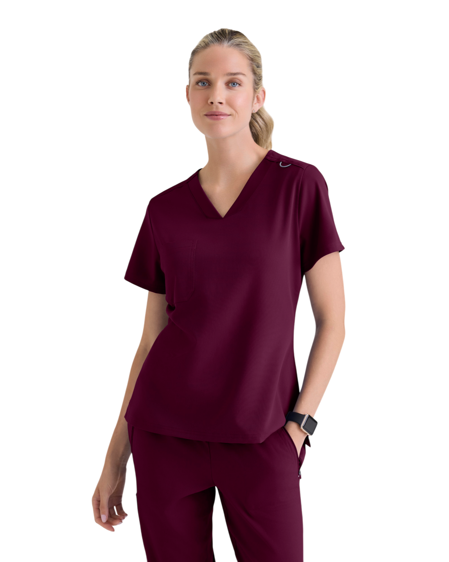 Haut médical en spandex extensible à encolure en V  Grey's Anatomy #GVST028