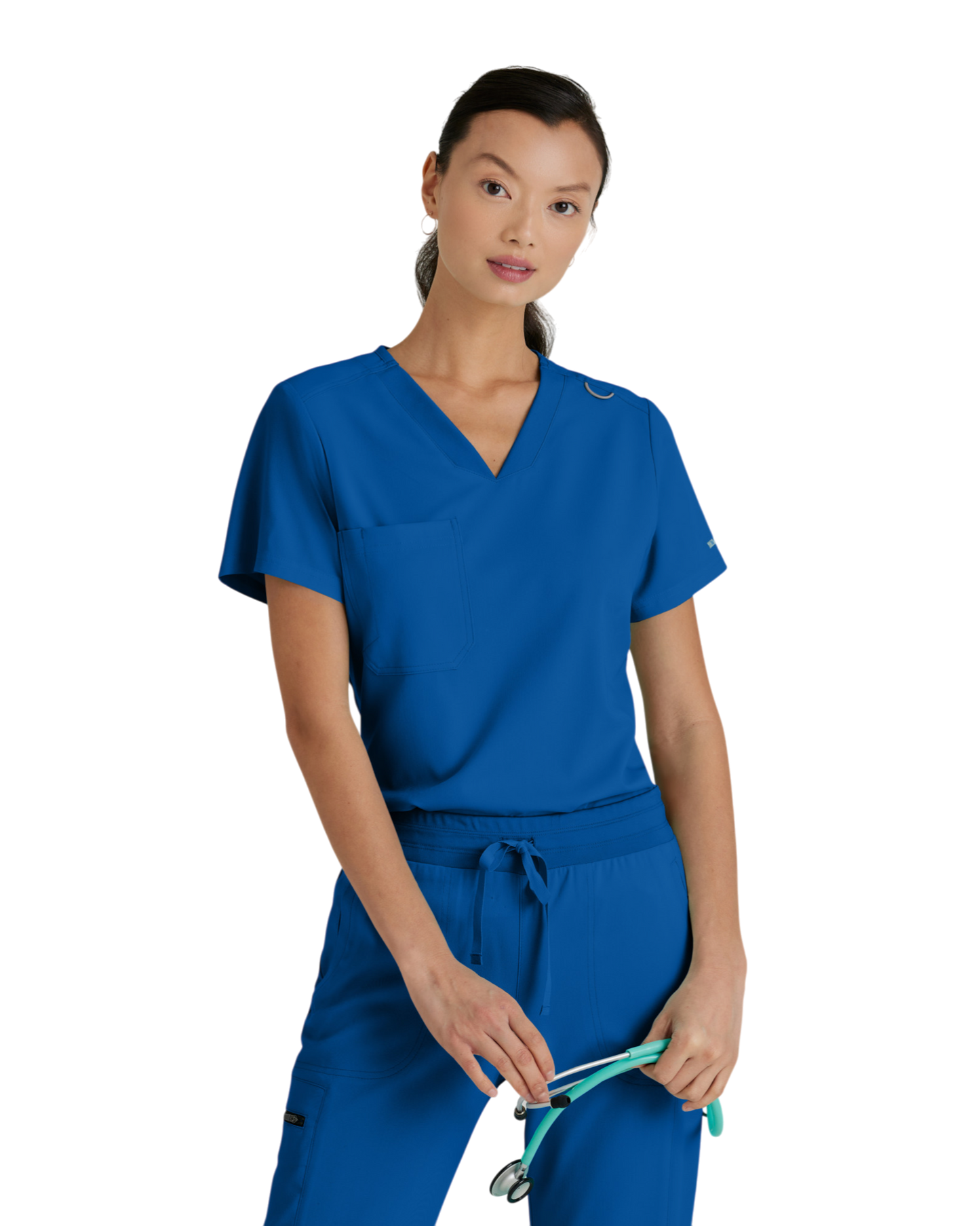 Haut médical en spandex extensible à encolure en V  Grey's Anatomy #GVST028
