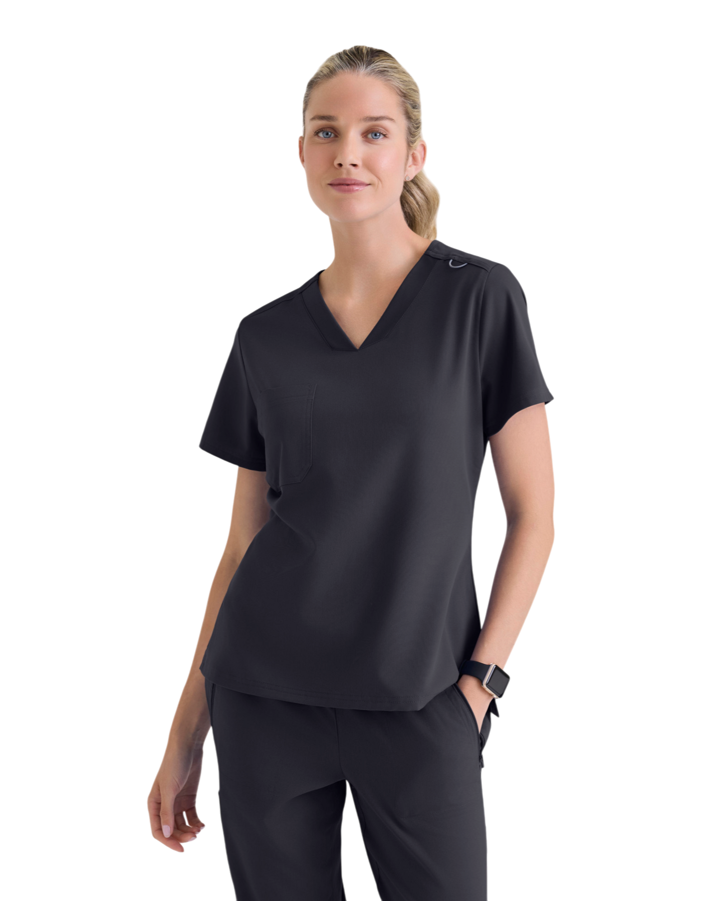 Haut médical en spandex extensible à encolure en V  Grey's Anatomy #GVST028