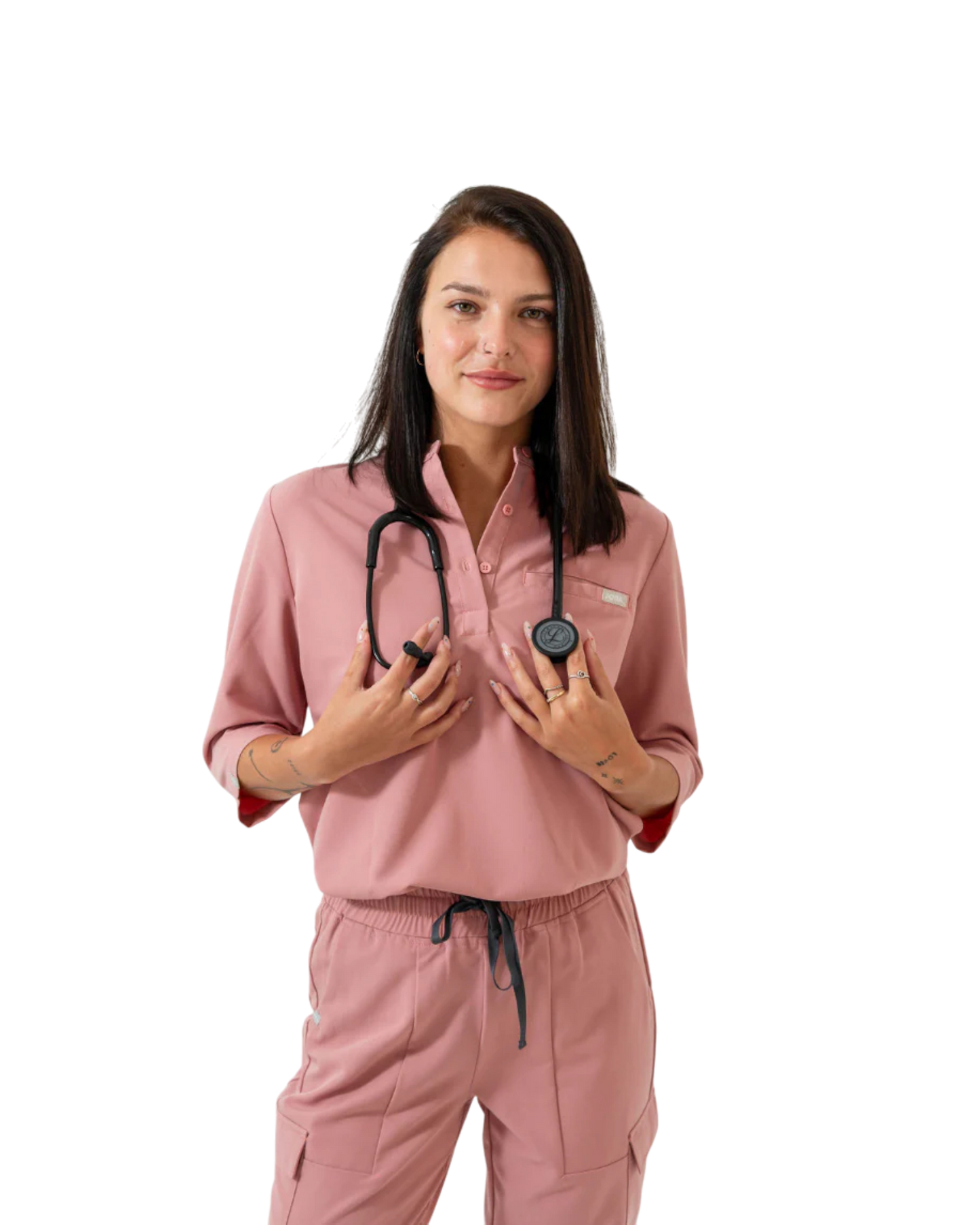 Cecilia mid-sleeve scrub top 