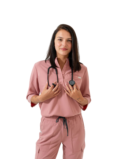 Cecilia mid-sleeve scrub top 