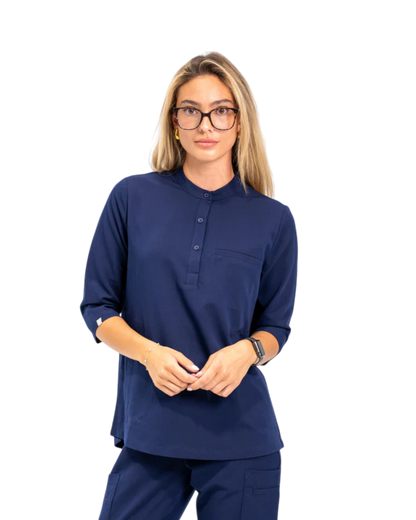 Cecilia mid-sleeve scrub top 