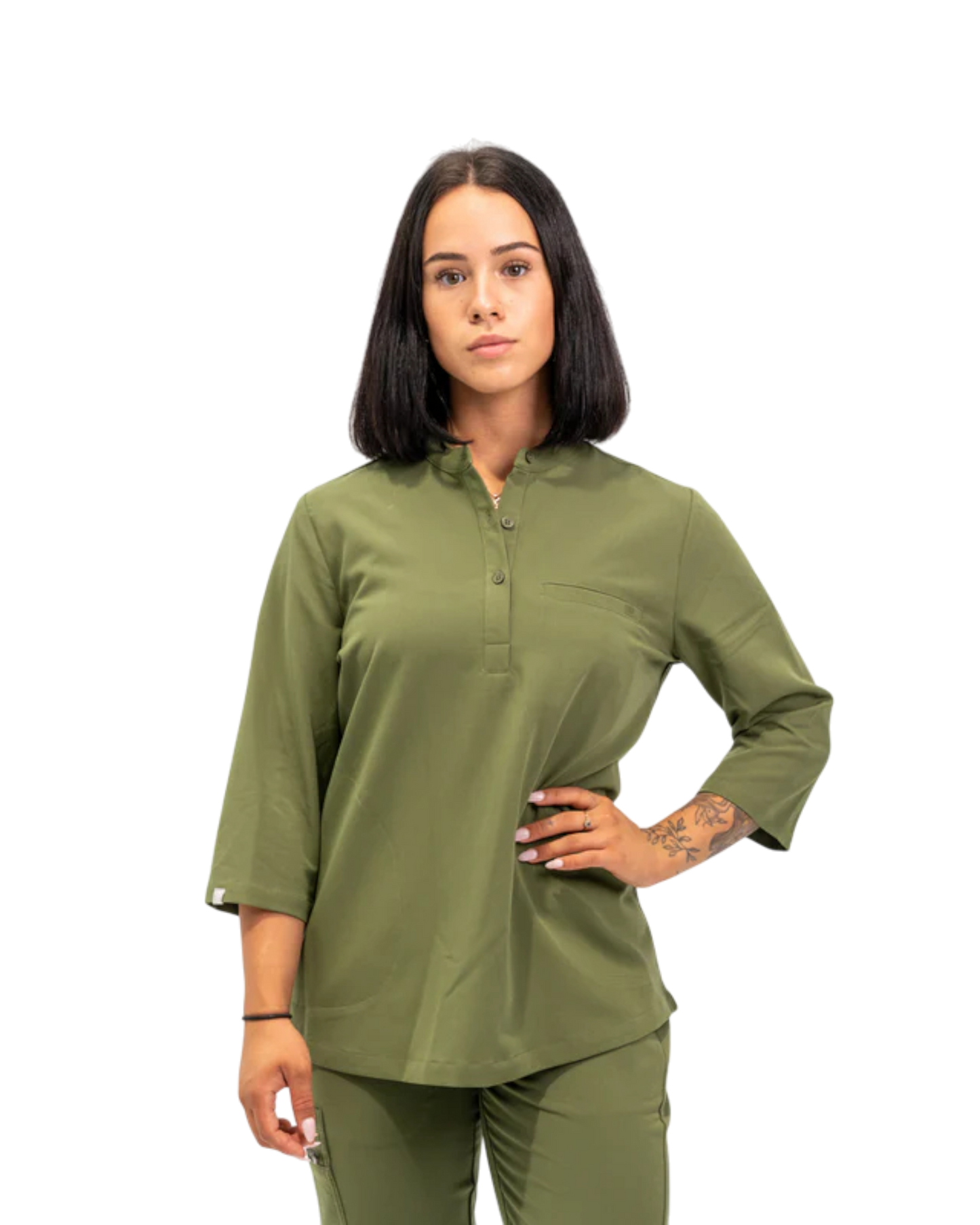 Cecilia mid-sleeve scrub top 