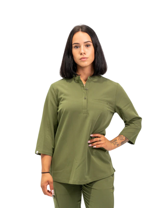 Cecilia mid-sleeve scrub top 