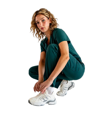 Lulu Straight Leg Scrub Pants - Espresso by JOIIA