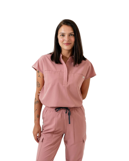 Ophelia Cap Sleeve Scrub Top