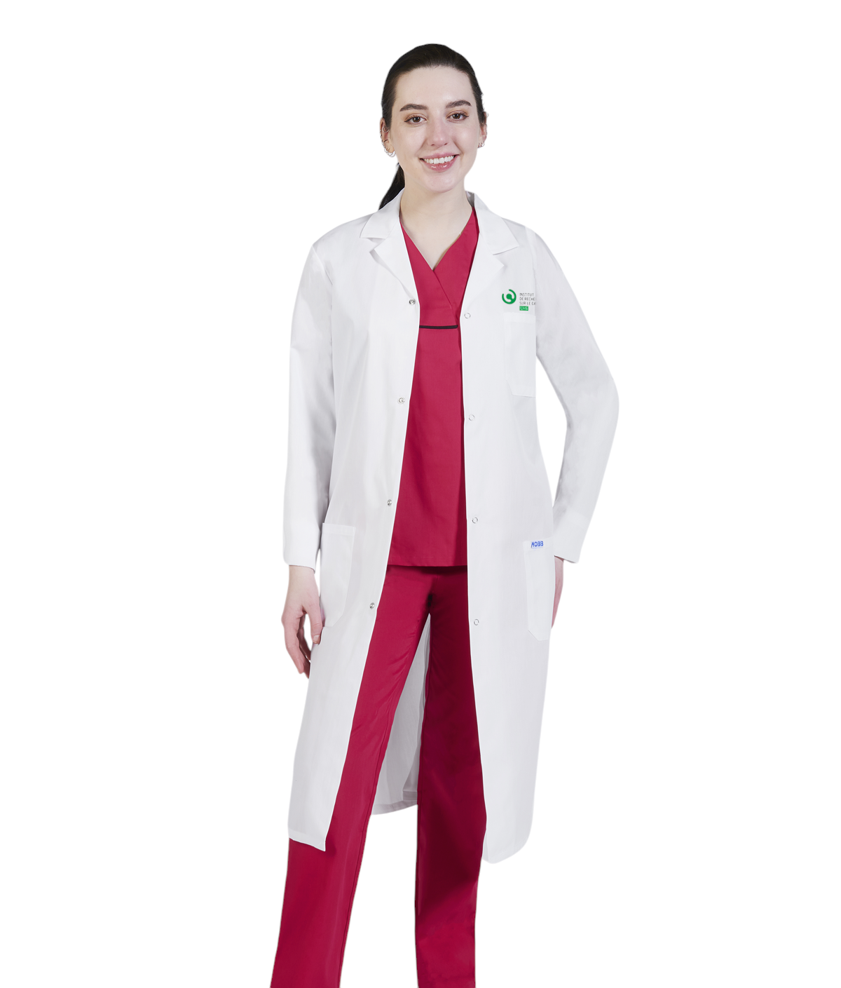 White Cross unisex snap labcoat #2068S-IRCUS-LOGO