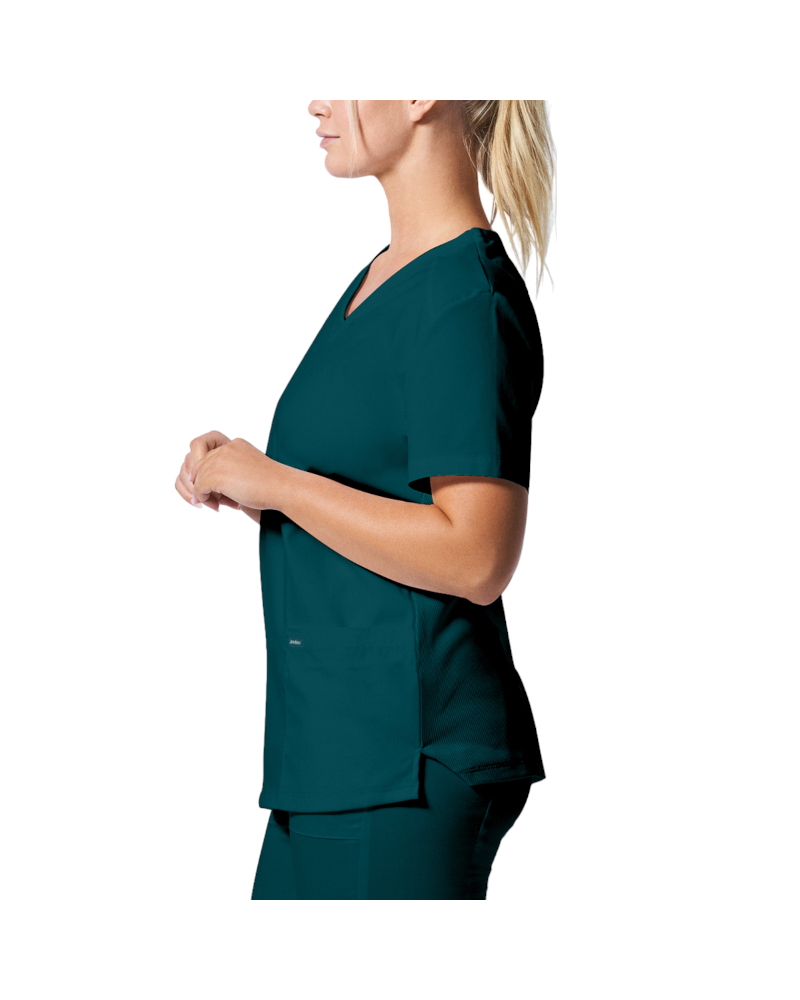 Uniforme de marque landau pour femmes taille plus. Travailleuses du domaine de la santé. LT105-OS couleur Caraibe, col en V.