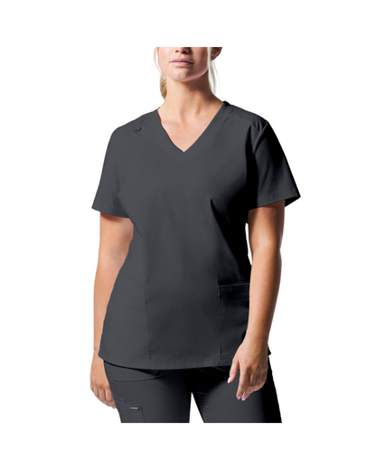 Uniforme de marque landau pour femmes taille plus. Travailleuses du domaine de la santé. LT105-OS couleur Graphite, col en V.