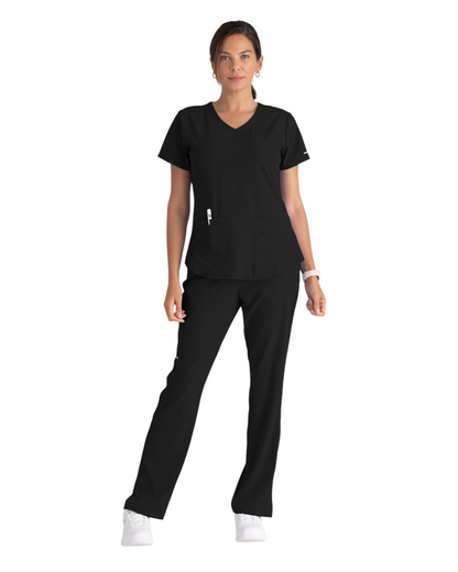 Women's Medical Uniform Top with 3 Pockets and Curved V-Neck Breeze SKECHERS SK101X (2XL &+)