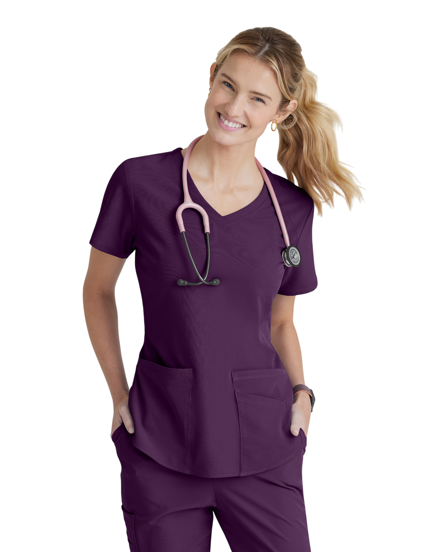 Women's Medical Uniform Top with 3 Pockets and Curved V-Neck Breeze SKECHERS SK101