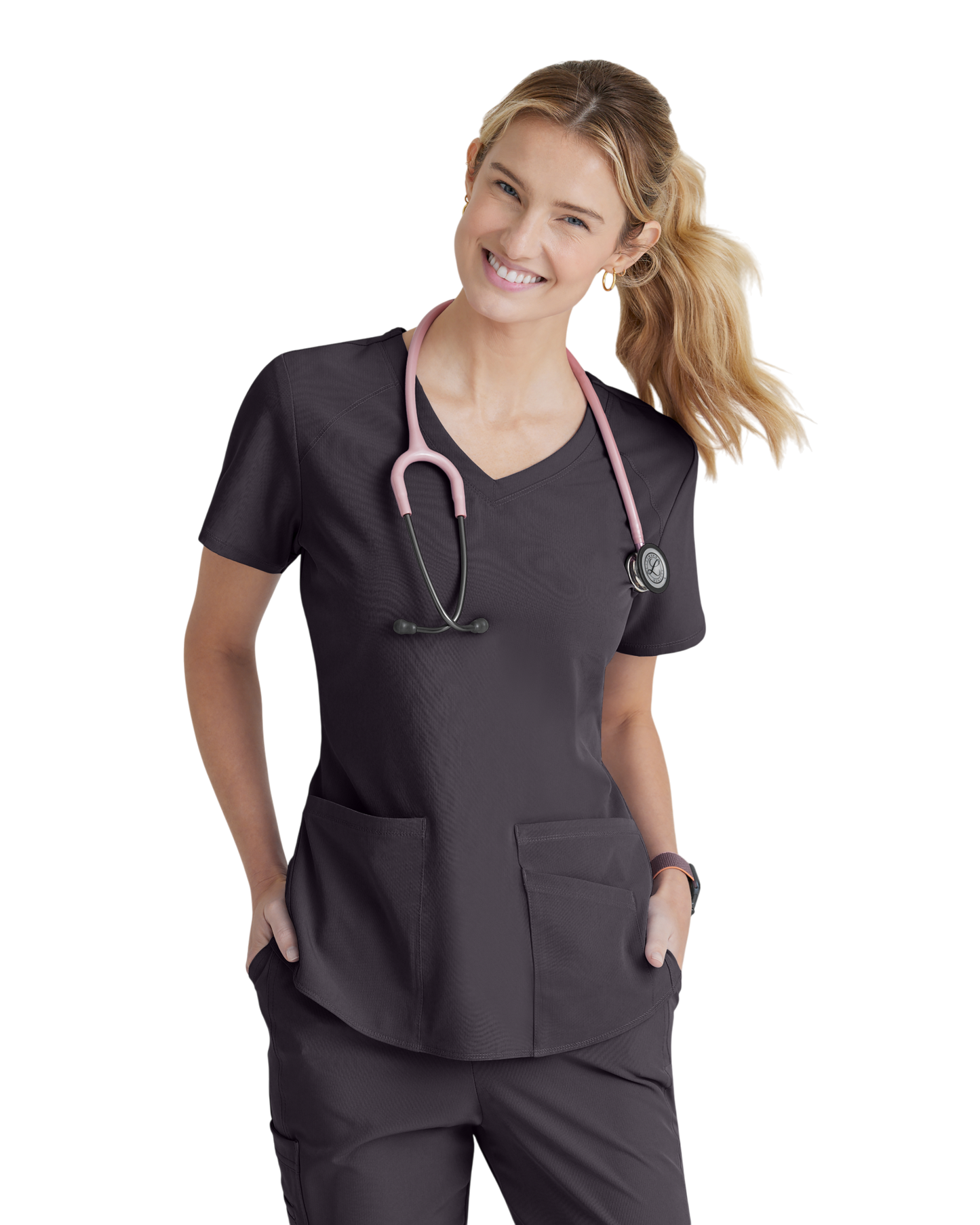 Women's Medical Uniform Top with 3 Pockets and Curved V-Neck Breeze SKECHERS SK101