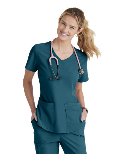 Women's Medical Uniform Top with 3 Pockets and Curved V-Neck Breeze SKECHERS SK101