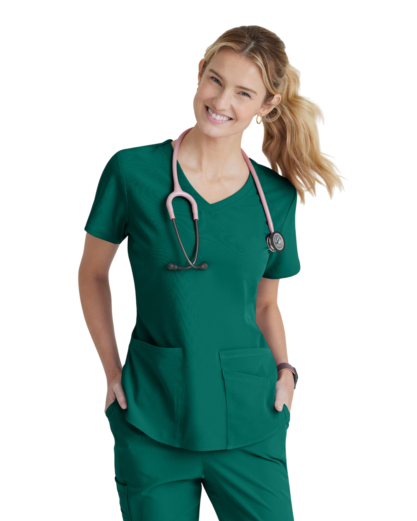 Women's Medical Uniform Top with 3 Pockets and Curved V-Neck Breeze SKECHERS SK101