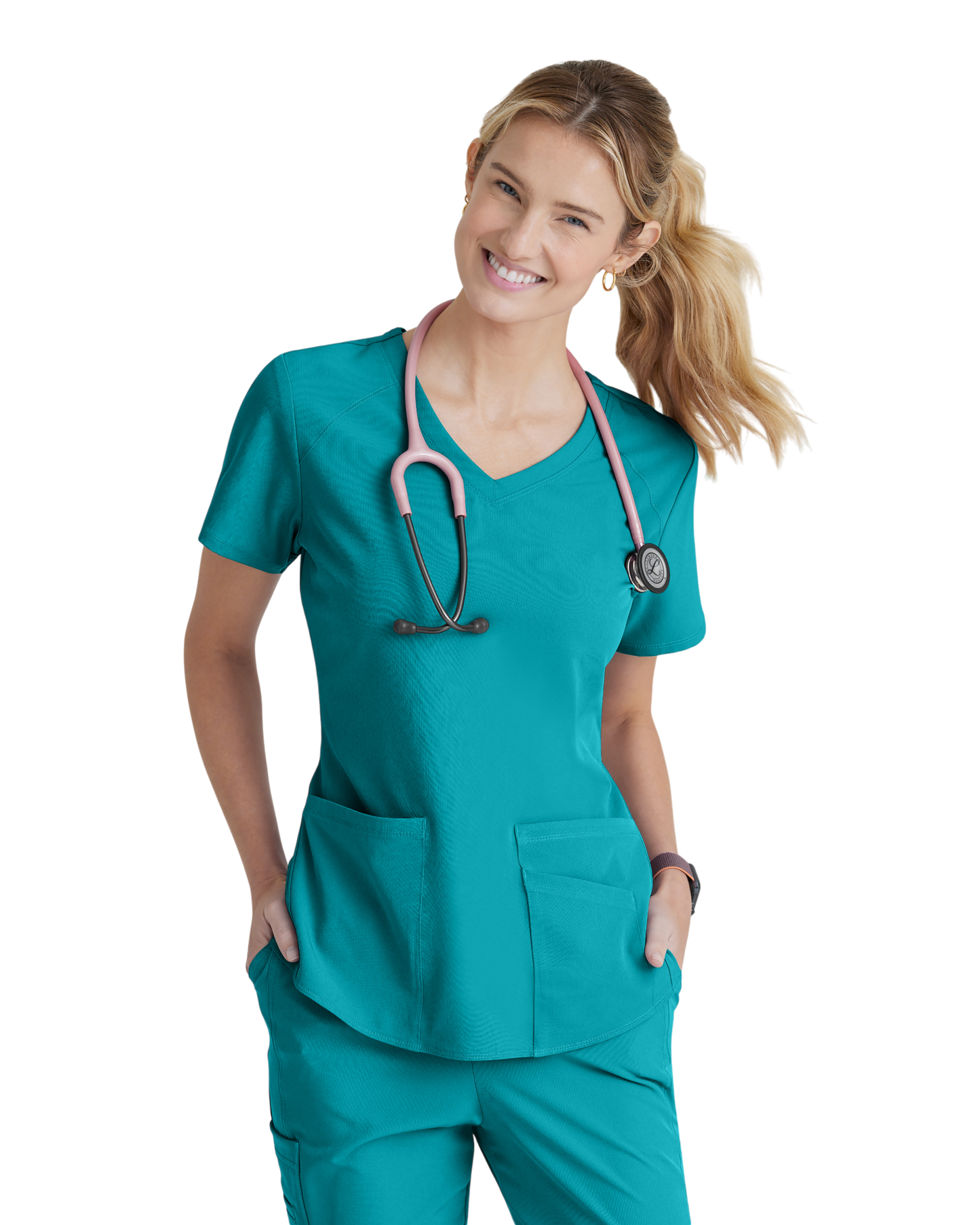 Women's Medical Uniform Top with 3 Pockets and Curved V-Neck Breeze SKECHERS SK101
