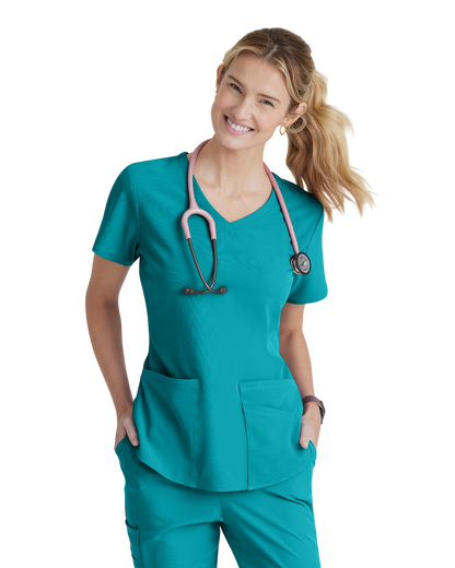 Women's Medical Uniform Top with 3 Pockets and Curved V-Neck Breeze SKECHERS SK101