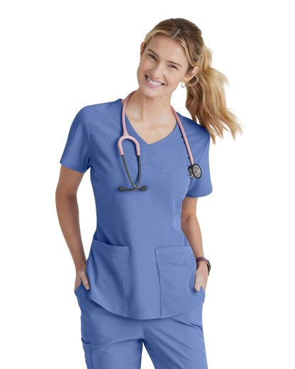 Women's Medical Uniform Top with 3 Pockets and Curved V-Neck Breeze SKECHERS SK101