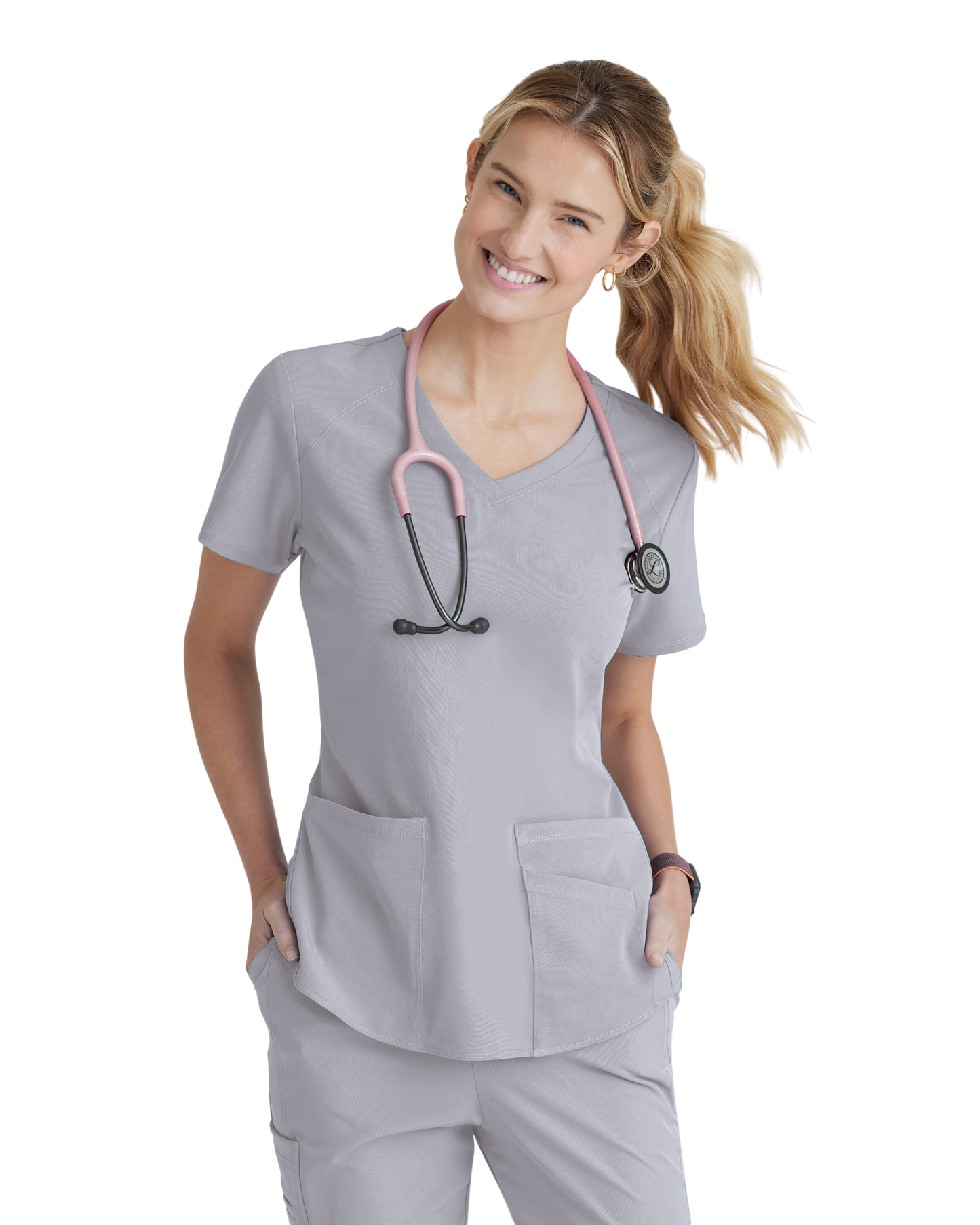 Women's Medical Uniform Top with 3 Pockets and Curved V-Neck Breeze SKECHERS SK101