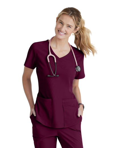 Women's Medical Uniform Top with 3 Pockets and Curved V-Neck Breeze SKECHERS SK101