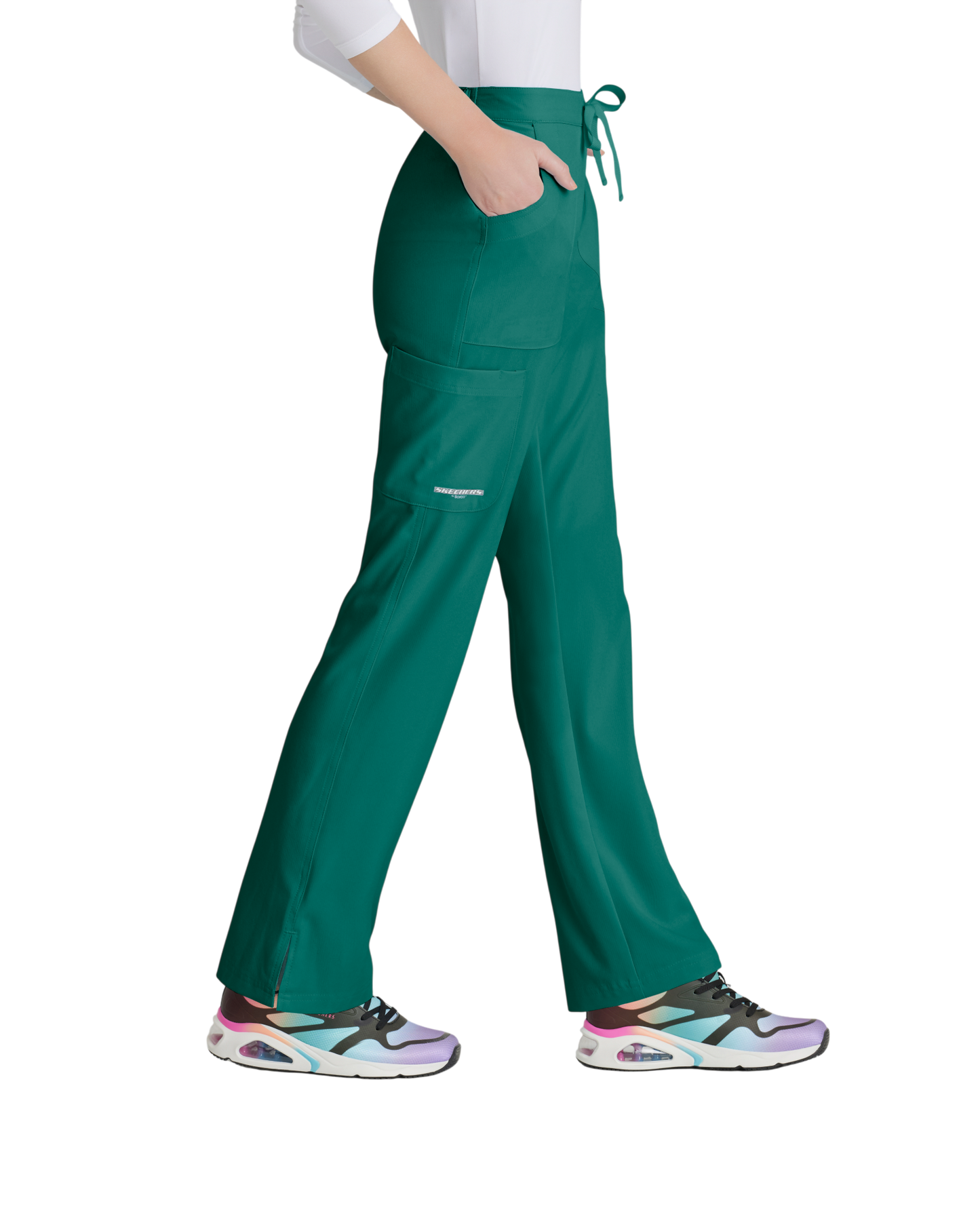 Ladies' straight-leg, mid-rise medical pants with 3 pockets SKECHERS SK201P (Petite)