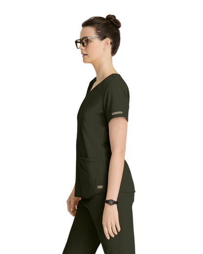Haut d'uniforme dame médical à 3 poches et col en V incurvé Breeze SKECHERS SK101X (2XL &+)