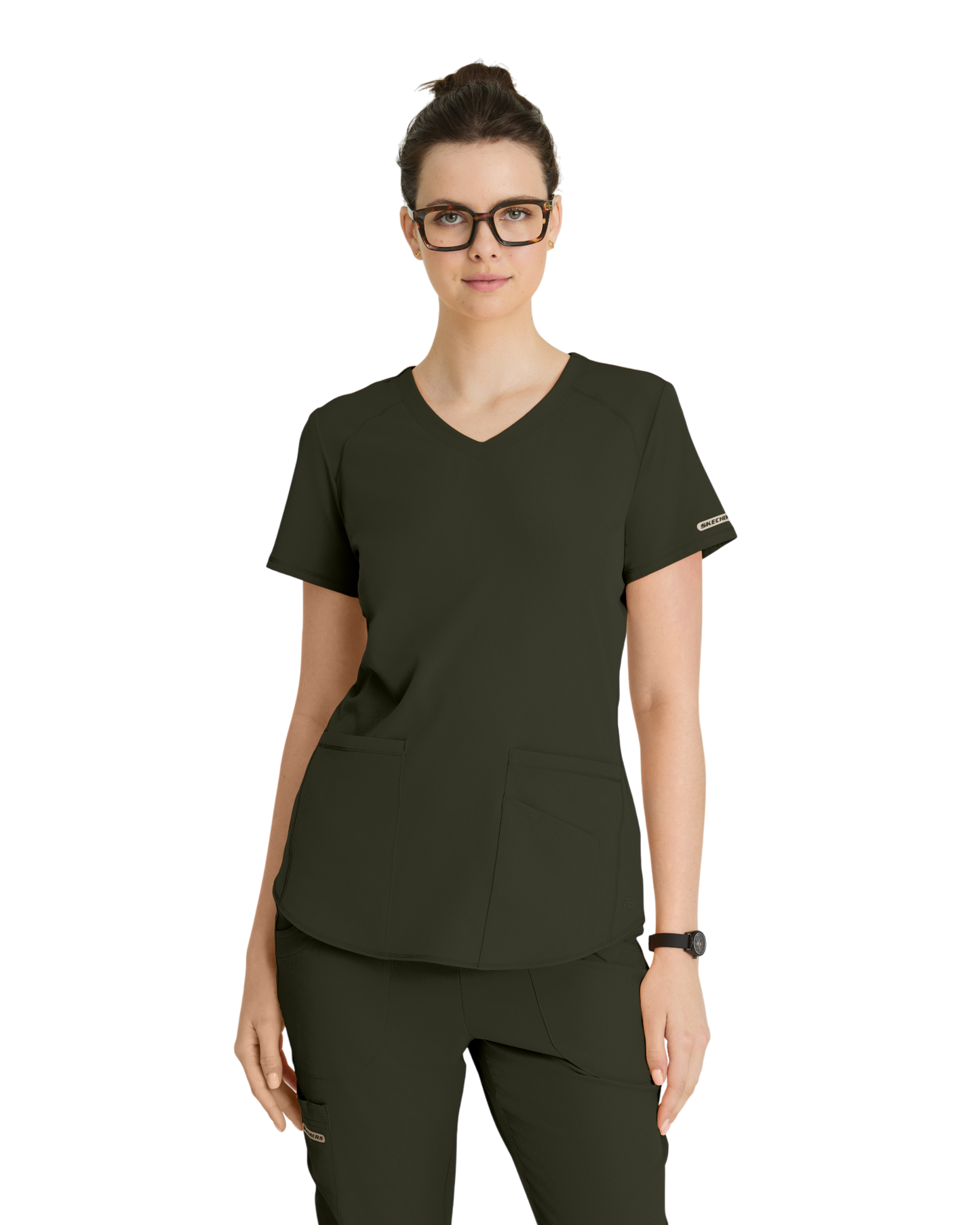 Women's Medical Uniform Top with 3 Pockets and Curved V-Neck Breeze SKECHERS SK101