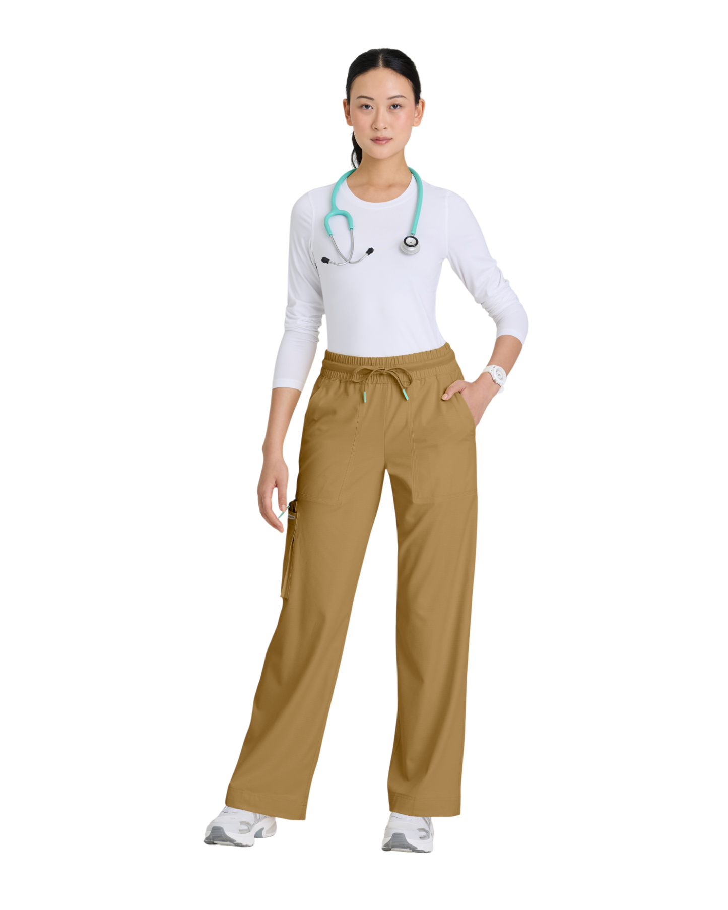 Skechers women's 5-Pocket wide leg pants with gathered waist #SKP707X (2XL&+)