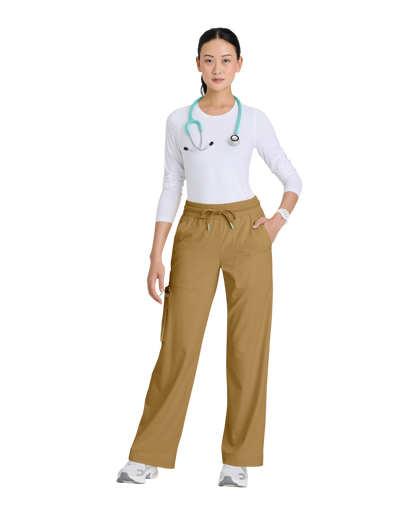 Skechers women's 5-Pocket wide leg pants with gathered waist #SKP707X (2XL&+)