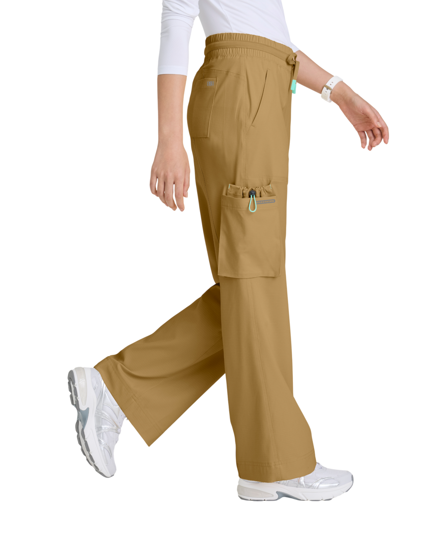 Skechers women's 5-Pocket wide leg pants with gathered waist #SKP707X (2XL&+)