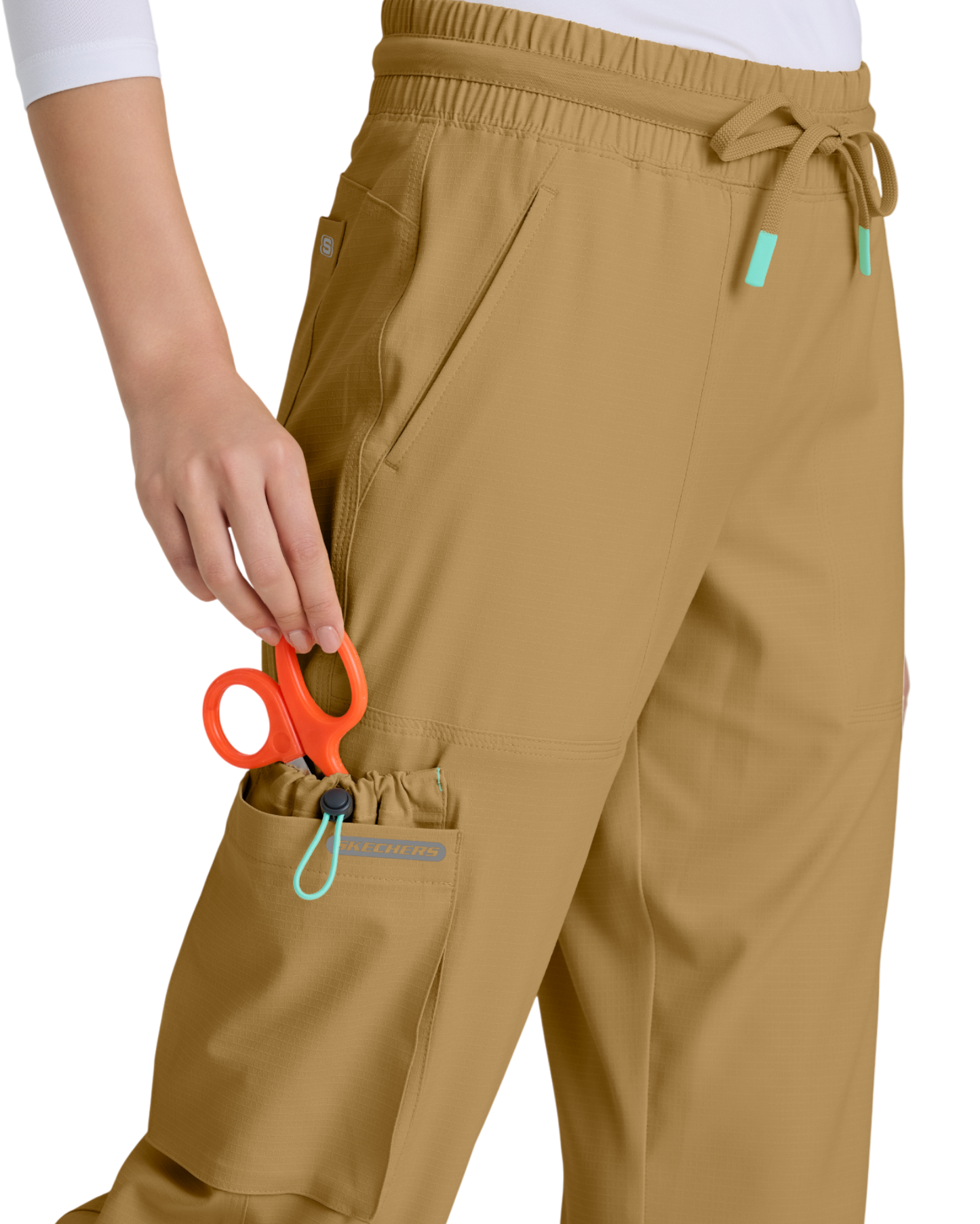 Skechers women's 5-Pocket wide leg pants with gathered waist #SKP707X (2XL&+)