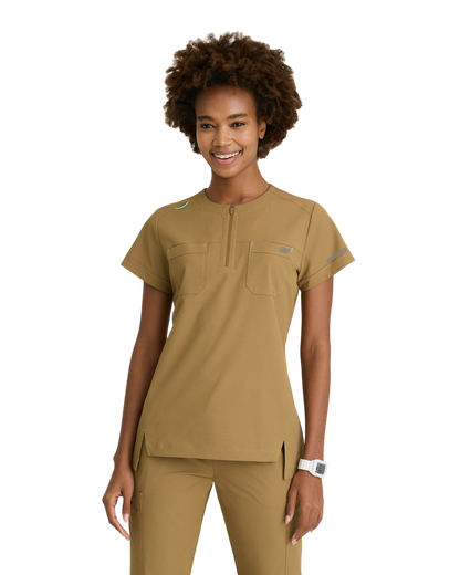 Haut à col rond et 2 poches pour femmes Skechers ripstop à rentrer dans le pantalon #SKT284