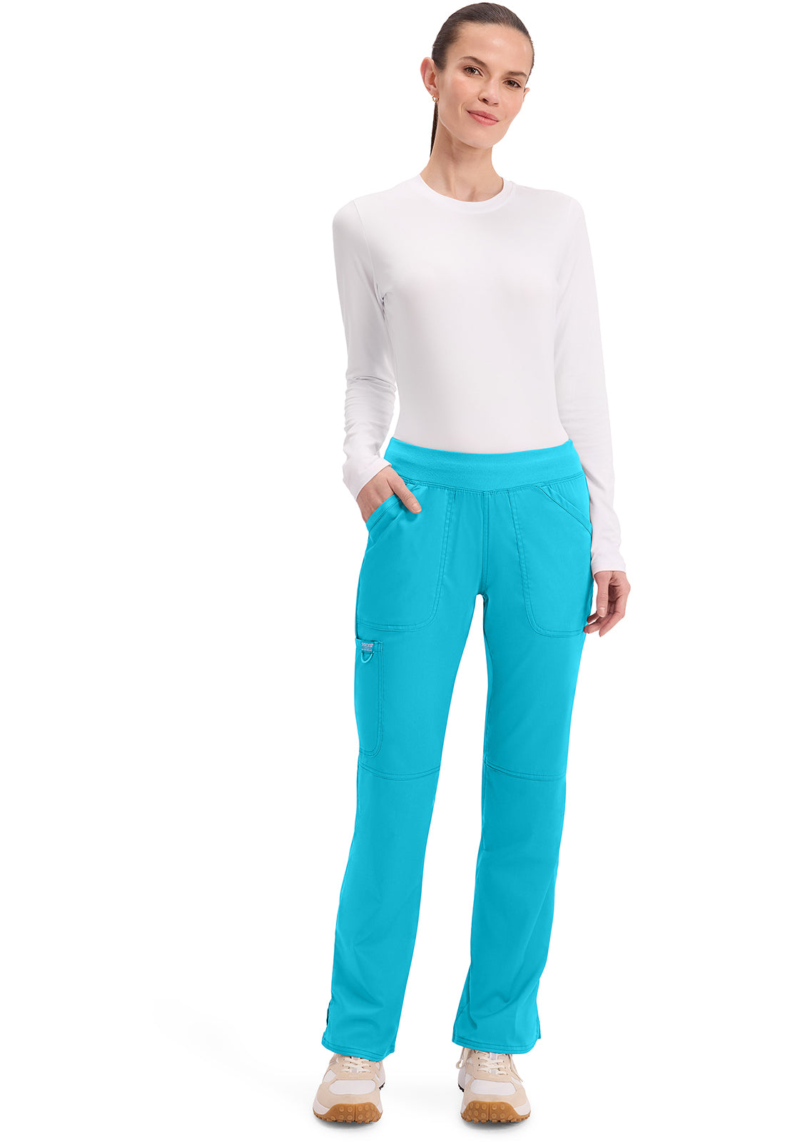 Mid rise moderate flare drawstring pant #WW110X (2XL&+) Cherokee Revolution