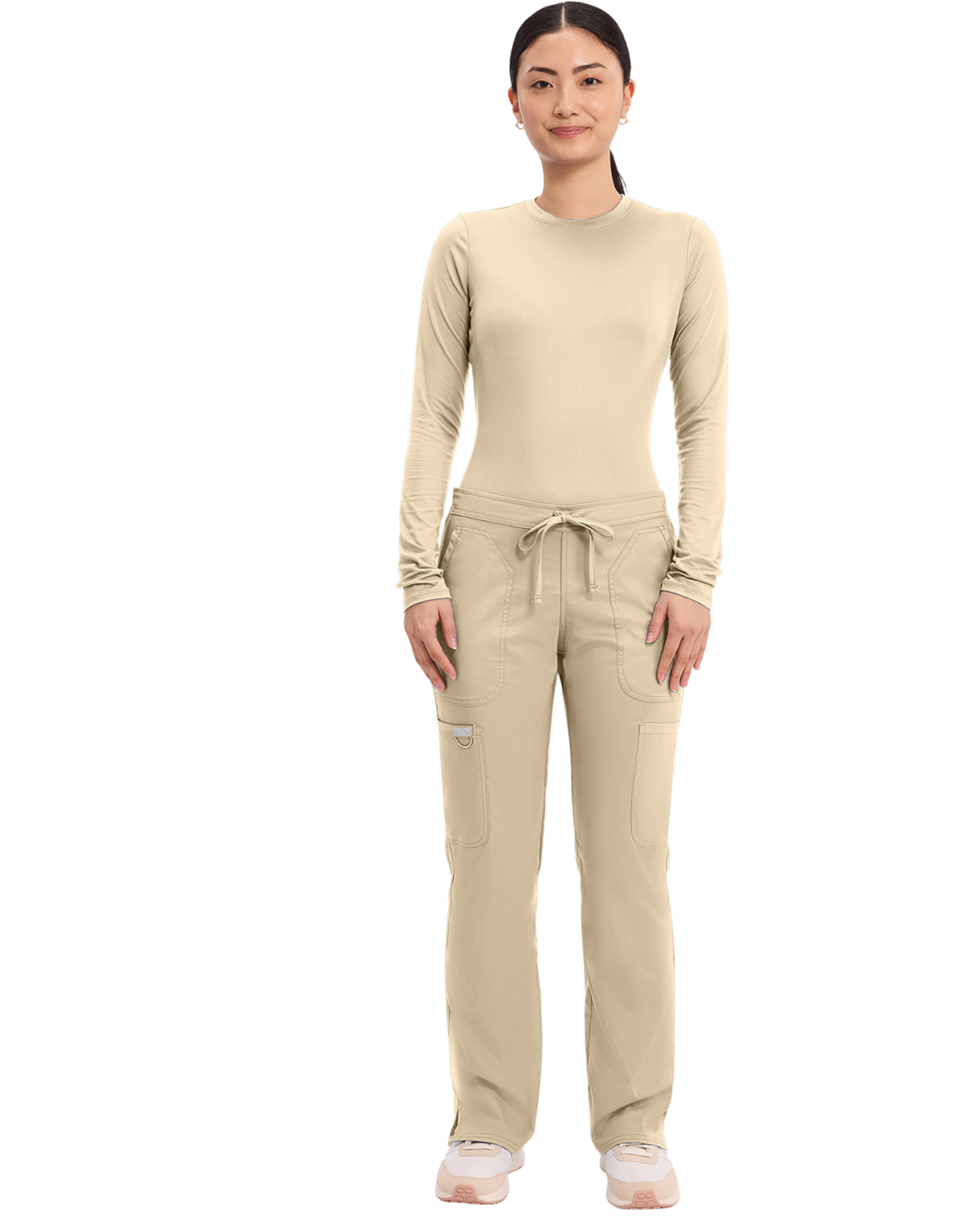 Mid rise moderate flare drawstring pant #WW120X (2XL&+) Cherokee Revolution