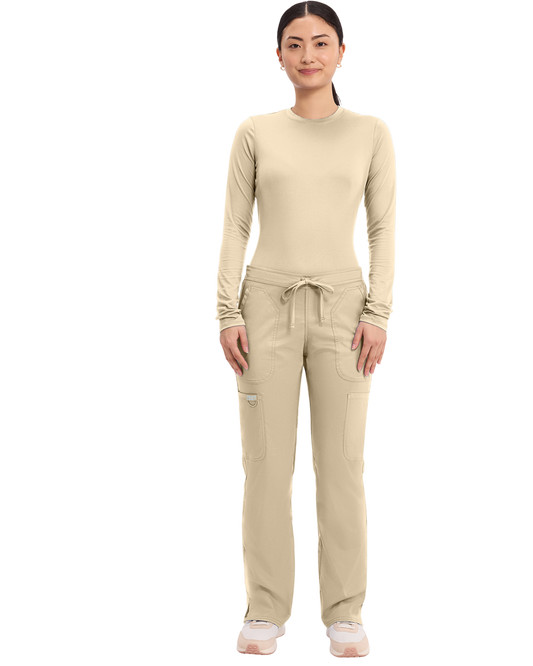 Mid rise moderate flare drawstring pant #WW120X (2XL&+) Cherokee Revolution