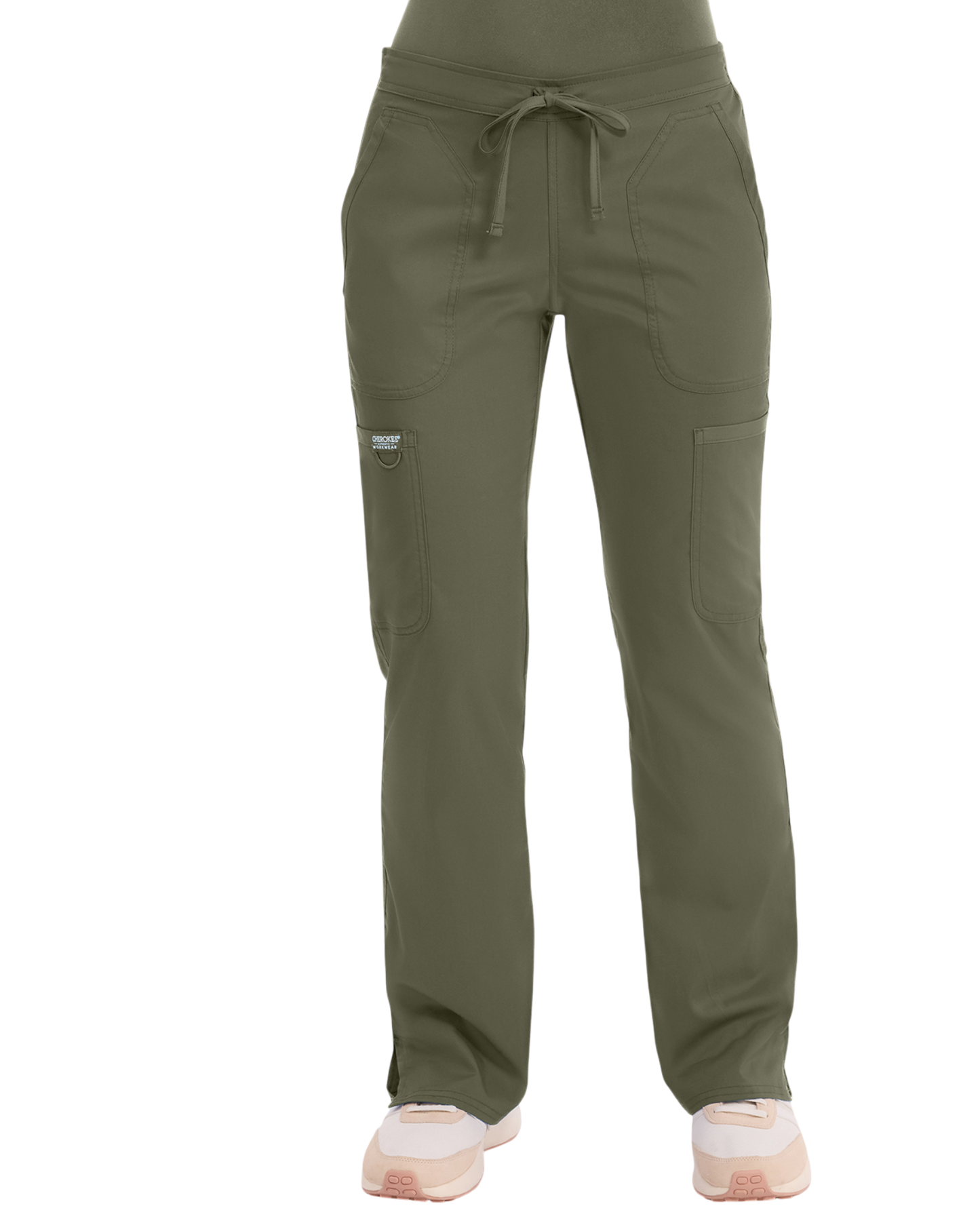 Mid rise moderate flare drawstring pant #WW110X (2XL&+) Cherokee Revolution